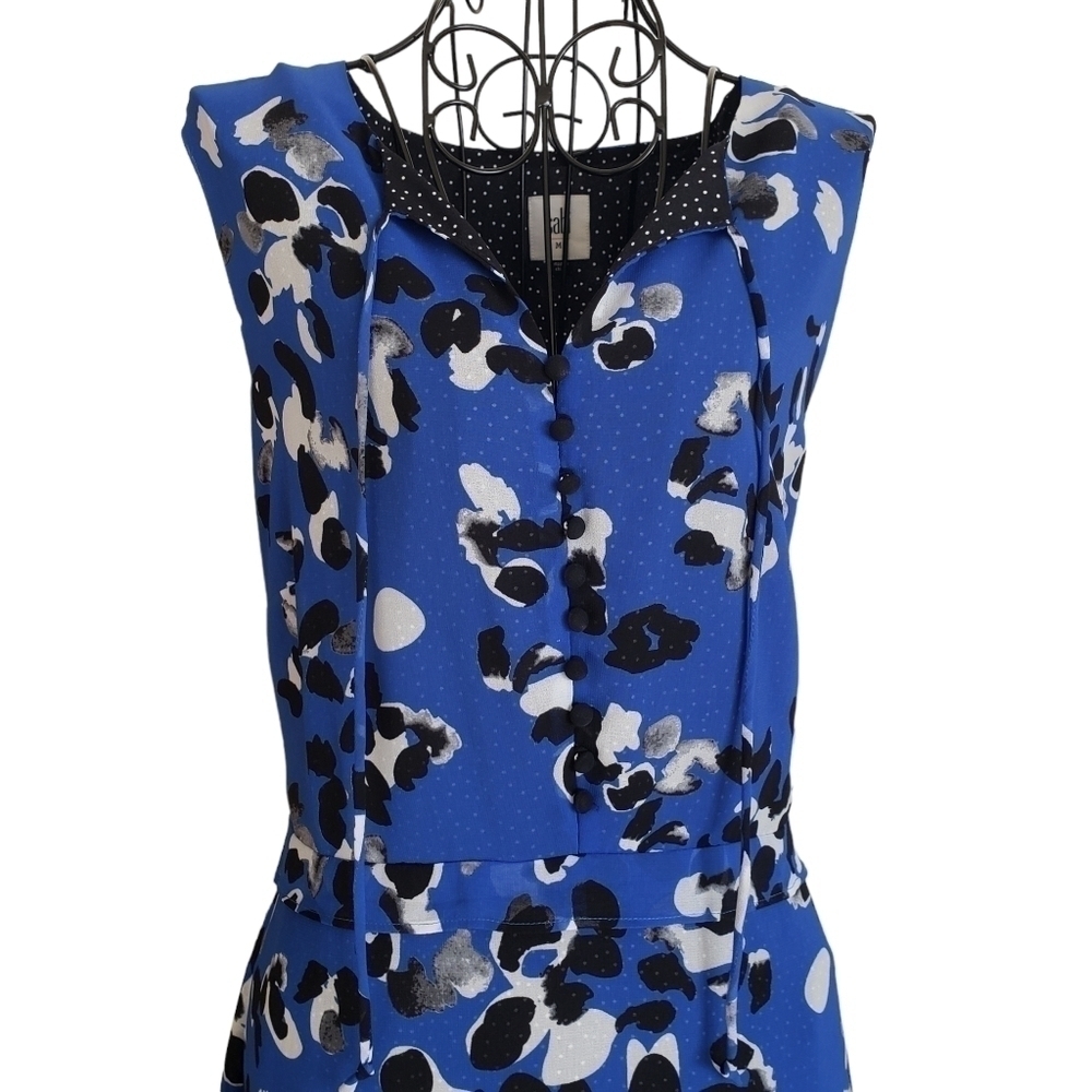 🔥CABI #5576 Untamed Electric Blue Floral Dress, Size M - Picture 5 of 8